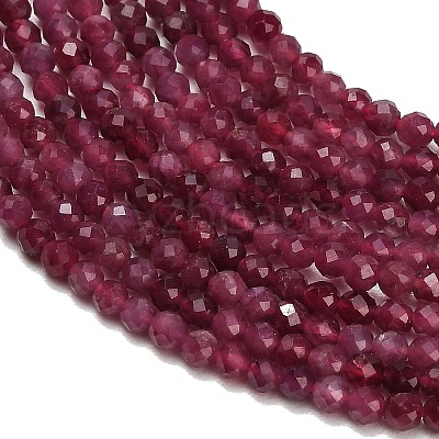 Natural Red Tourmaline Beads Strands GG-CBA77FB-B01-3mm-A-1