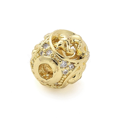 Brass Micro Pave Cubic Zirconia Beads KK-Z095-04G-02-1