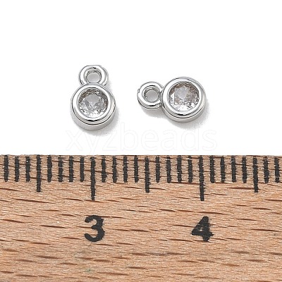 Brass Micro Pave Clear Cubic Zirconia Charms CU-CBA91C0-05P-1