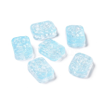 Transparent Spray Painted Glass Beads GLAA-I050-08D-1