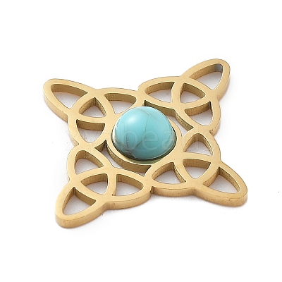 Synthetic Turquoise Pendants STAS-I327-14G-06-1