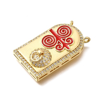 Brass Micro Pave Cubic Zirconia Pendants KK-Z125-23B-G-1