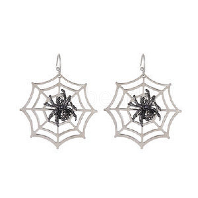 Halloween Alloy Rhinestone Dangle Earrings FS-WG03594-09-1