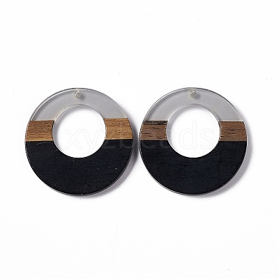 Opaque Resin & Walnut Wood Pendants RESI-M027-03H-1