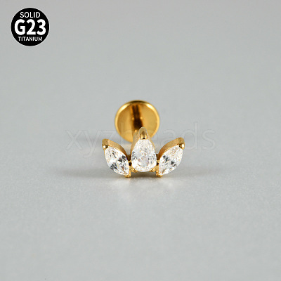 G23 Titanium Micro Pave Cubic Zirconia Cartilage Earrings WG0CACB-06-1