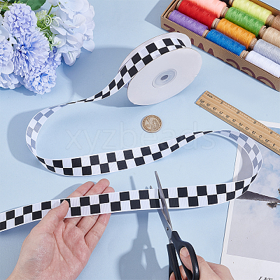 Polyester Grosgrain Ribbon OCOR-WH0105-050B-1