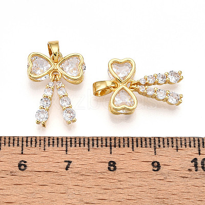 Brass Micro Pave Cubic Zirconia Pendants KK-N257-26A-G-1