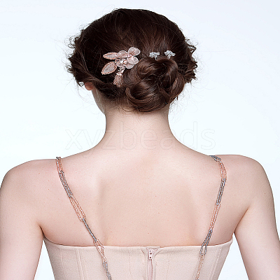 16Pcs 2 Colors Wedding Bridal Iron Hair Forks OHAR-LP0001-04-1