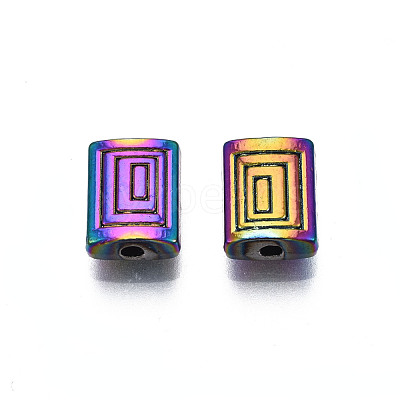 Rack Plating Rainbow Color Alloy Beads PALLOY-S180-358-1