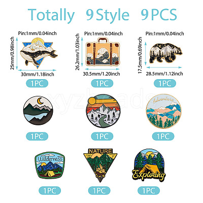 10Pcs 10 Style 
Creative Zinc Alloy Brooches JEWB-YS0001-06-1