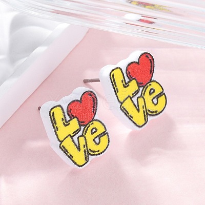 Wood Stud Earrings EJEW-M063-01B-1