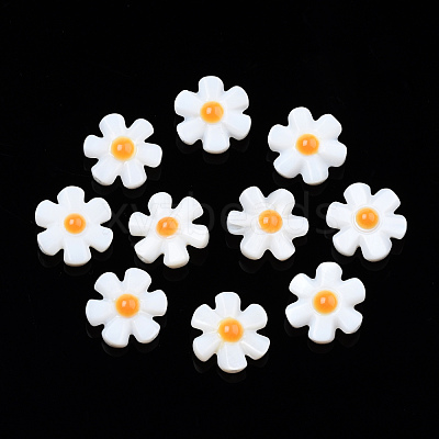 Natural Freshwater Shell Enamel Beads SHEL-N003-27E-1