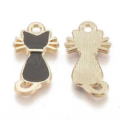 Alloy Enamel Kitten Pendants X-ENAM-S115-038A-1