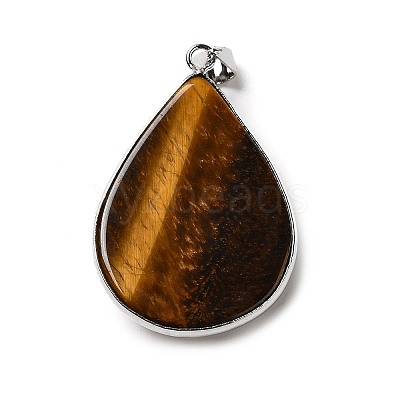 Natural Tiger Eye Pendants G-R486-03P-C-1