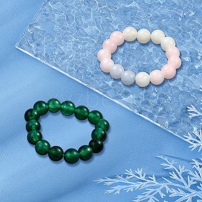 3Pcs 3 Colors Natural Jade Stretch Finger Rings for Women RJEW-GO0001-02-1