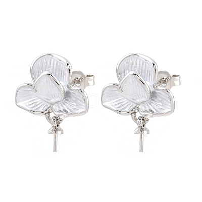 Brass Enamel Stud Earring Findings KK-CBA58F9-01P-05-1