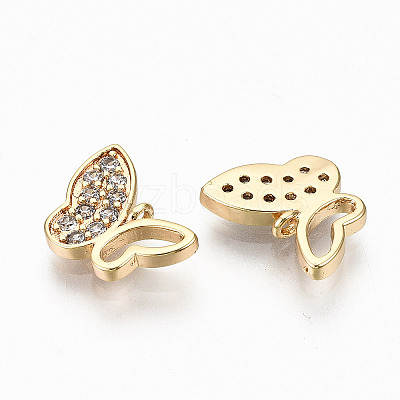 Brass Micro Pave Clear Cubic Zirconia Charms RJEW-T063-37G-NF-1