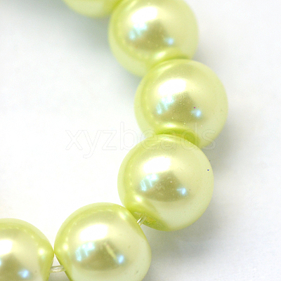 Baking Paint Pearlized Glass Pearl Round Bead Strands HY-Q330-8mm-46-1