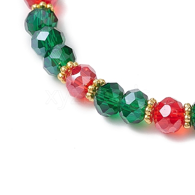 5Pcs Christmas Theme Glass Beaded Stretch Bracelets BJEW-JB11184-1