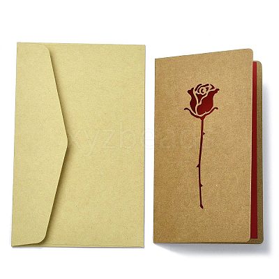 3 Sets Kraft Paper Greeting Cards AJEW-FS0001-27C-1