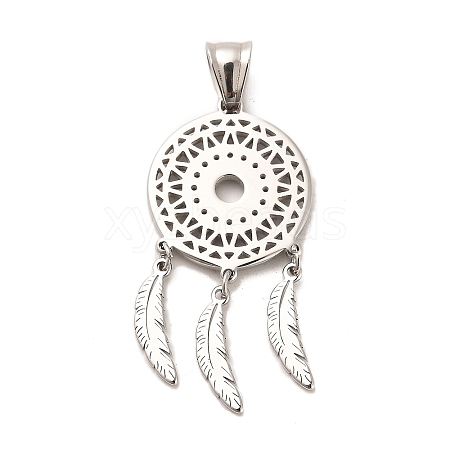 Tibetan Style 304 Stainless Steel Pendants STAS-M334-21AS-1