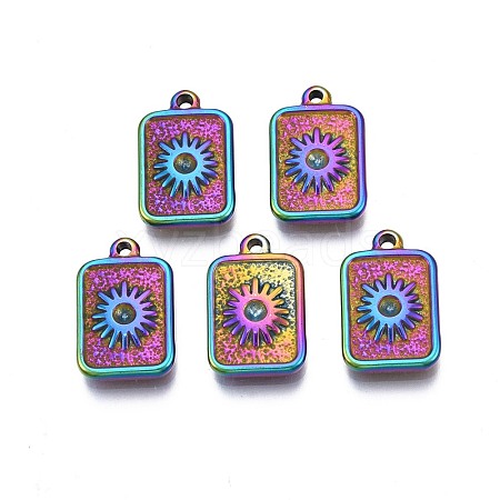 Rack Plating Rainbow Color Alloy Pendant Rhinestone Settings PALLOY-N163-184-1