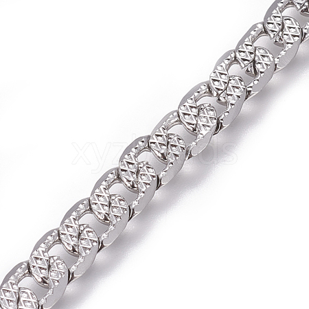 Tarnish Resistant 304 Stainless Steel Cuban Link Chains CHS-L020-046A-P-1