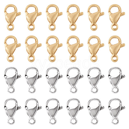 Yilisi 100Pcs 2 Colors 304 Stainless Steel Lobster Claw Clasps Sets STAS-YS0001-26B-1