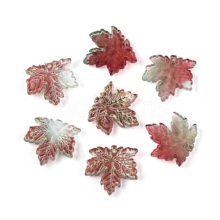 Baking Paint Transparent Glass Pendants DGLA-N014-11B-01-1