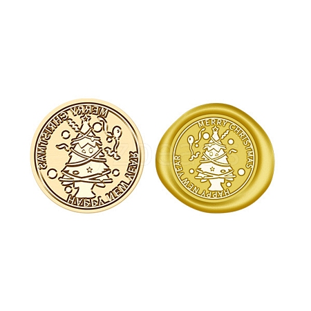 Christmas Series Wax Seal Brass Stamp Head AJEW-Z031-04G-01-1