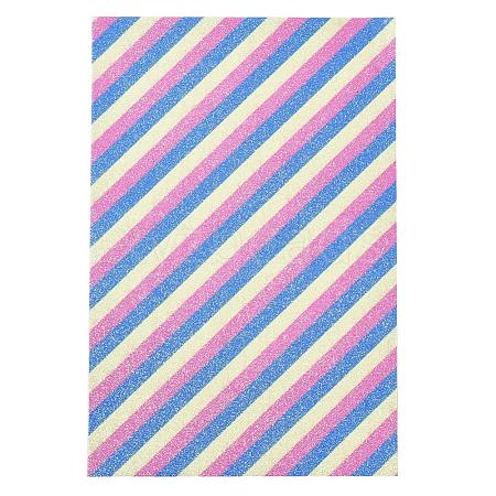 Stripe Pattern PU Leather Fabric AJEW-WH0149B-05-1