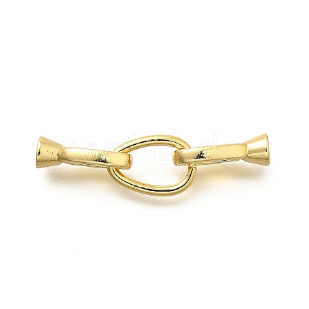 Teardrop Rack Plating Brass Fold Over Clasps KK-S508-18G-1