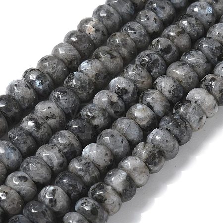 Faceted Natural Labradorite Rondelle Beads Strands X-G-K090-02-1