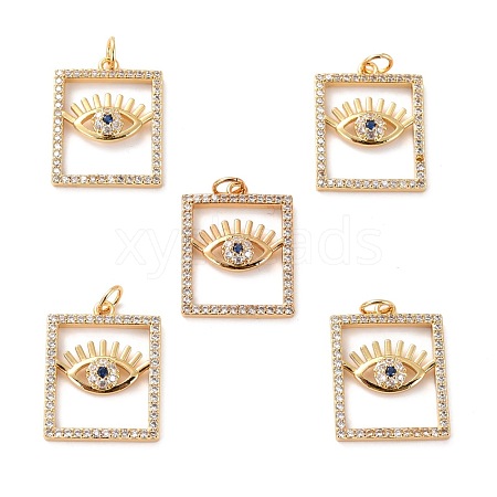 Brass Micro Pave Cubic Zirconia Pendants ZIRC-P092-023G-RS-1