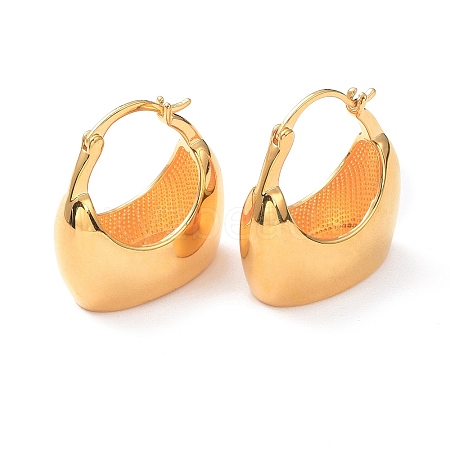 Brass Bag Shape Hoop Earrings for Women EJEW-E280-01G-1