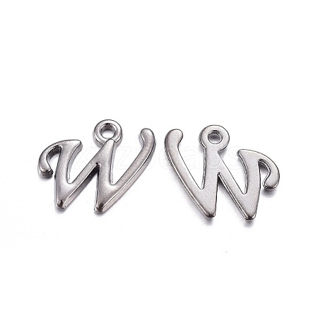 Gunmetal Plated Alloy Letter Pendants PALLOY-P097-03-W-1