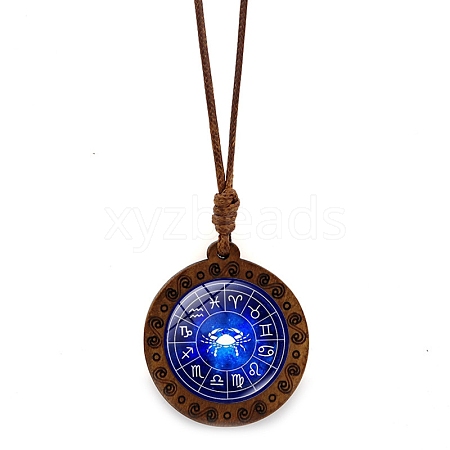 Wooden Glass Pendant Necklace PW-WGCA862-02-1