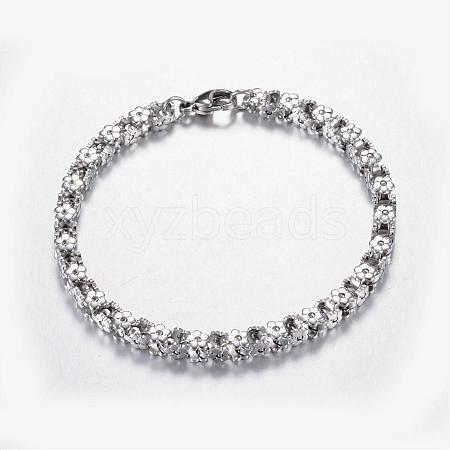 Tarnish Resistant 304 Stainless Steel Bracelets STAS-F027-08-1