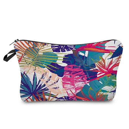 Leaf Pattern Polyester Waterpoof Makeup Storage Bag PW-WG6F8DA-01-1