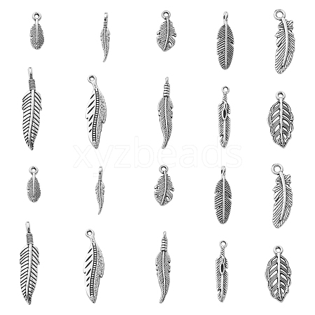 100Pcs 10 Styles Tibetan Style Alloy Pendants TIBEP-CJ0002-99-1