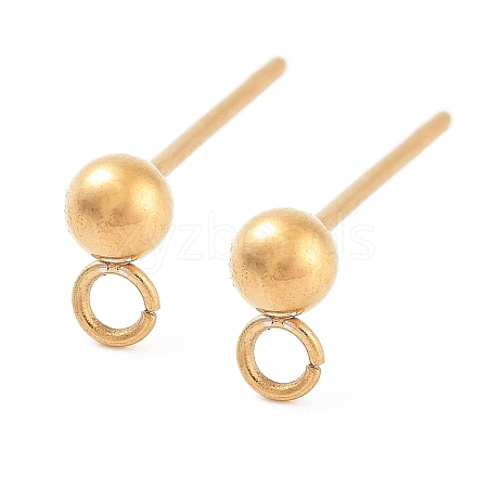 Ion Plating(IP) 304 Stainless Steel Ball Post Stud Earring Findings STAS-E163-44G-1