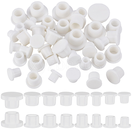 48Pcs 8 Styles Silicone End Caps FIND-FG0004-54A-1