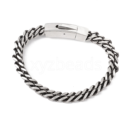 304 Stainless Steel Rope Chains Bracelet for Men Women STAS-E001-01AS-1