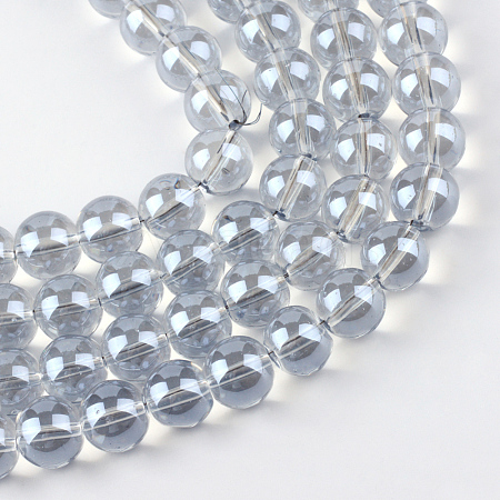 Electroplate Glass Beads Strands EGLA-Q062-4mm-A07-1