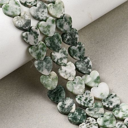 Natural Green Spot Jasper  Beads Strands G-M403-A22-03-1