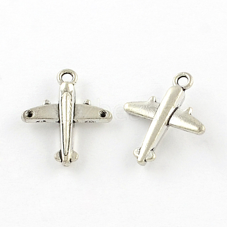 Tibetan Style Zinc Alloy Passenger Airplane Pendants TIBEP-R334-349AS-RS-1