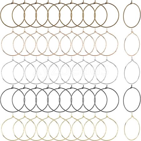 SUPERFINDINGS 300Pcs 5 Colors Iron Hoop Earrings Findings FIND-FH0004-71-1