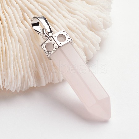 Bullet Brass Gemstone Pointed Pendants G-F218-10J-1
