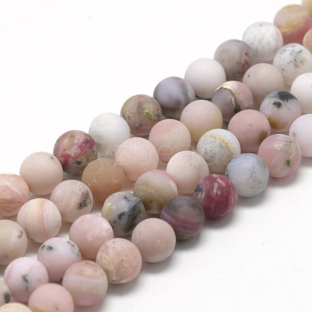 Natural Pink Opal Beads Strands G-R446-4mm-38-1