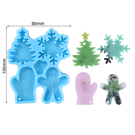 Christmas Theme DIY Pendant Silicone Statue Molds SIMO-PW0001-322E-1